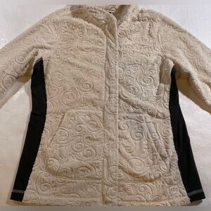 REI Women’s Polyester Performance Jacket Full Zip Dirty‎ White Cream Swirl M